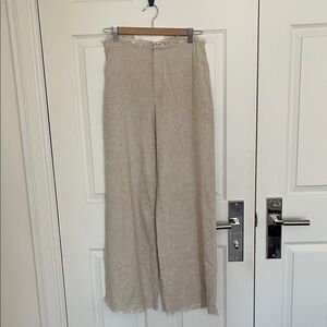 H&M Beige linen with fringe detail detail